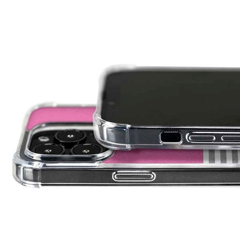 Pink and Grey Stripes iPhone 16 Pro MagSafe Case